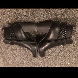 Black Leather bootie heels